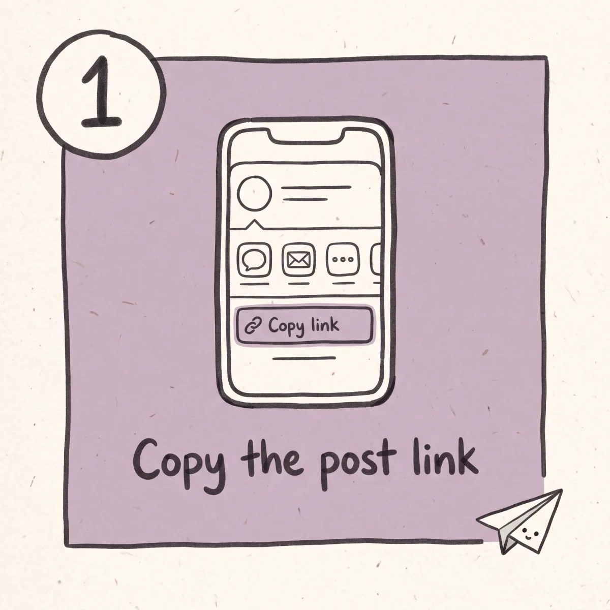 Copying a Bluesky post link from the app's share menu