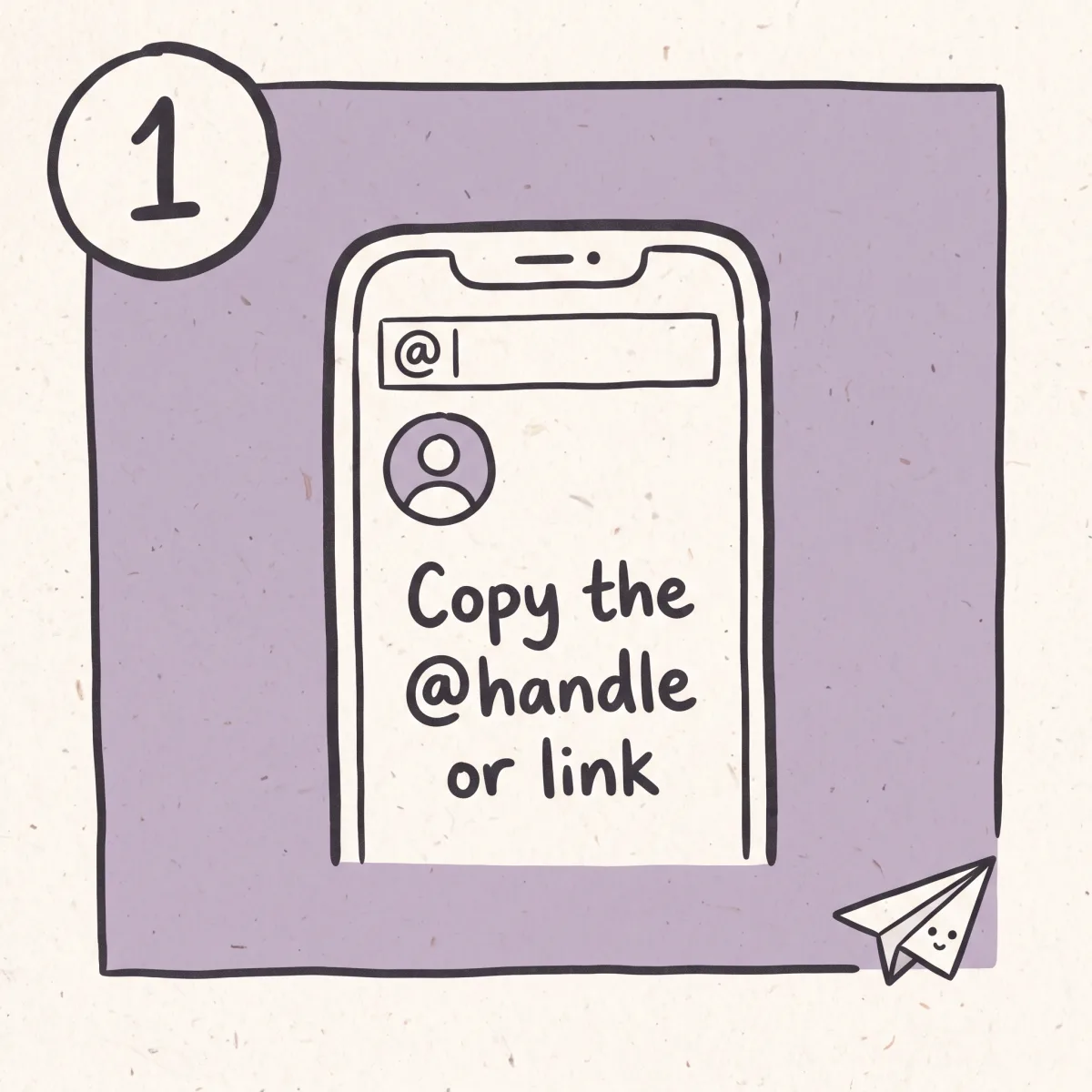 Copying an Instagram username or profile link to look up