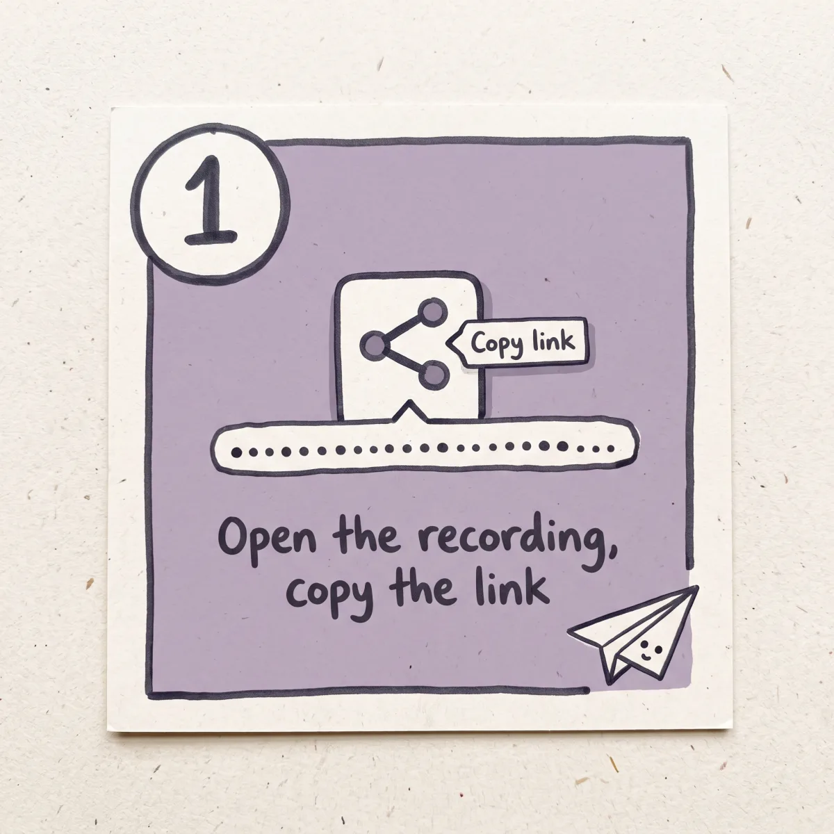 Opening a Loom recording and copying its share link