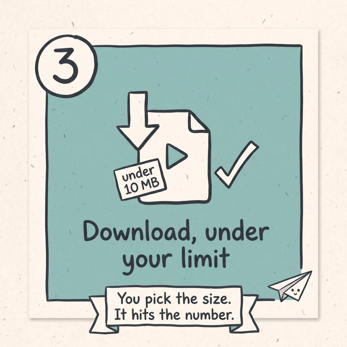 Downloading the compressed video under the chosen size limit