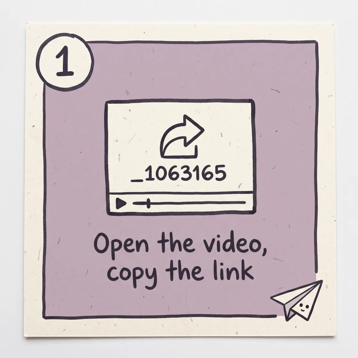 Opening a VK video and copying its link